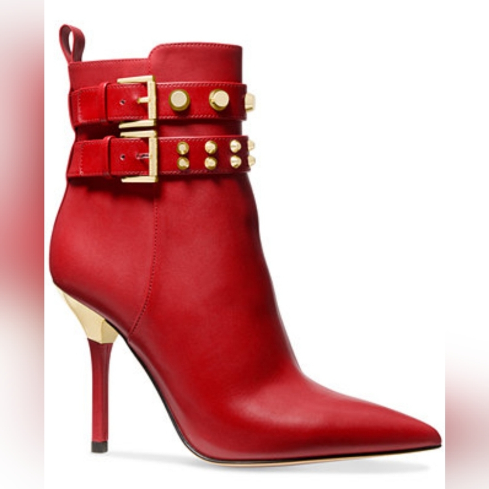 Red Michael Kors ankle boots